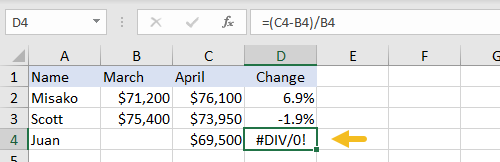 Formula result can be an error