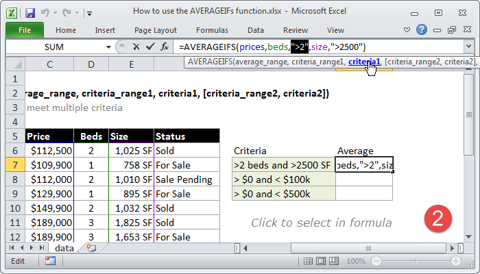 Click argument to select inside formula