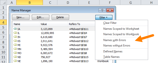 name range on mac for excel