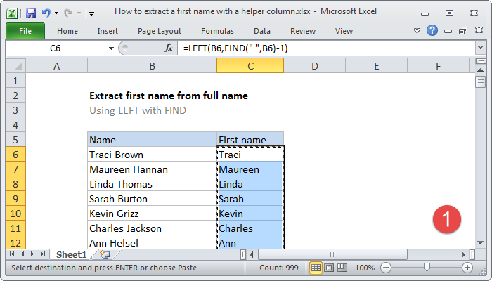 Formulas selected and copied