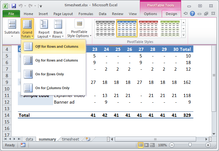 keep pivot table empty columns about  things you should know 23  Exceljet tables pivot