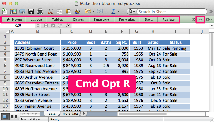 command r for mac in excel