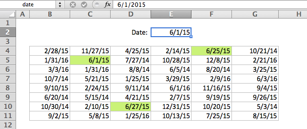 in from date year how extract excel formulas Exceljet to highlight  5 by dates and month year