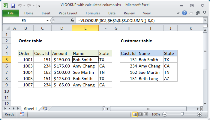 Excel Formula Merge Tables With Vlookup Exceljet