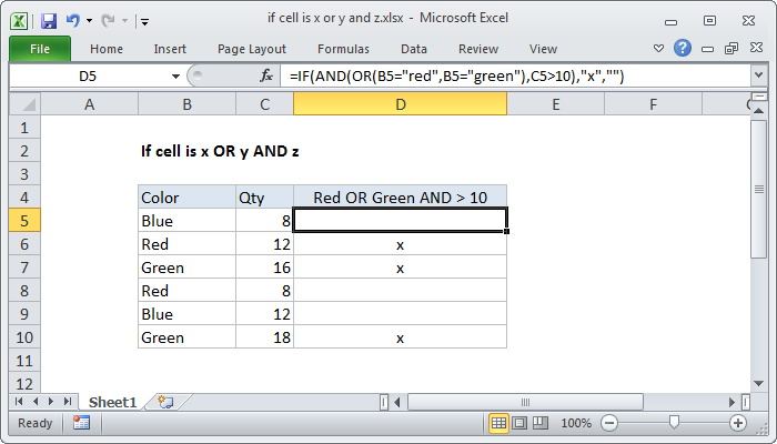 Excel Formula If Cell Is X Or Y And Z Exceljet