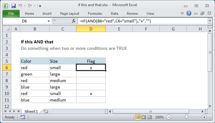 Excel Formula If This And That Exceljet