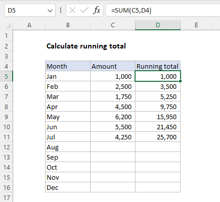 Running total with SUM function and two values