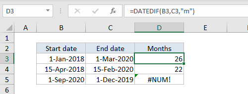 #NUM! error example - wrong function argument