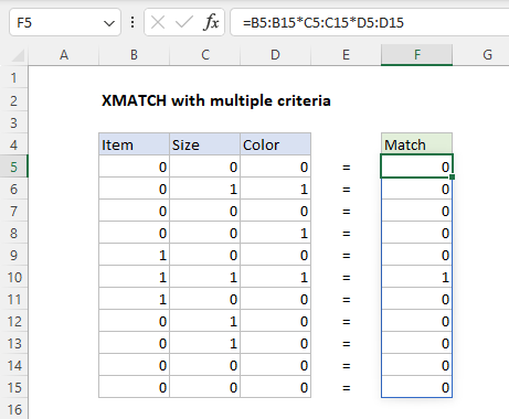 XLOOKUP with multiple criteria - visualizing Boolean arrays