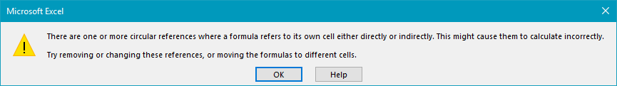 Excel Formula How To Fix A Circular Reference Error Exceljet