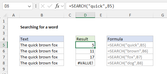 Searching for a word in a cell