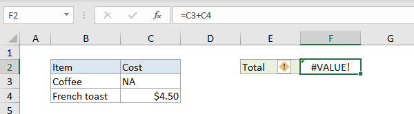 cómo corregir un error de valor muy alto en Excel
