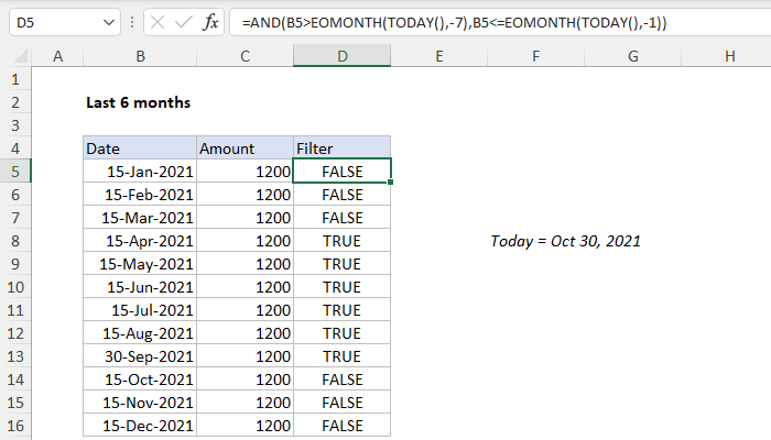 Excel Formula Last N Months Exceljet