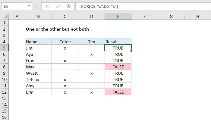 Excel Formula One Or The Other Not Both Exceljet