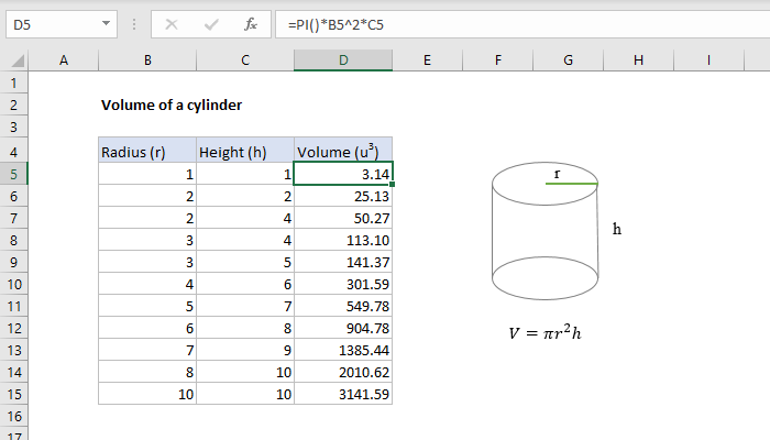 volume of a cylinder worksheet