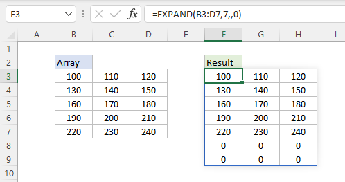  EXPAND function - add two rows custom padding
