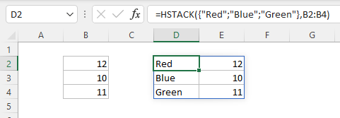 HSTACK arrays with ranges