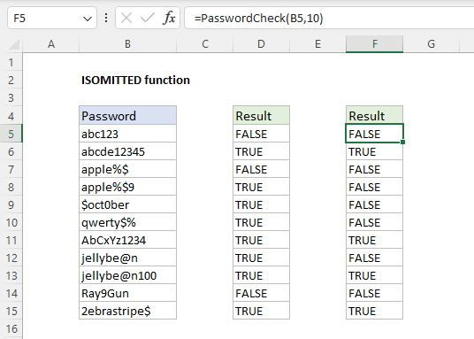  ISOMITTED example to check password length