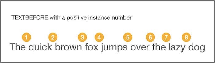 TEXTBEFORE with a positive instance number