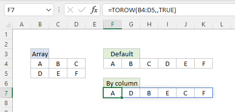 TOROW function - scan by column