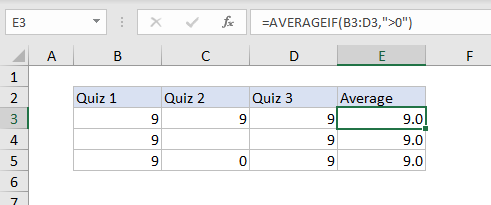 AVERAGEIF function exclude zero