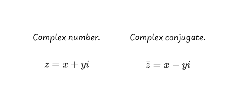 The conjugate of a complex number.