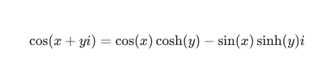 Cosine of a complex number.