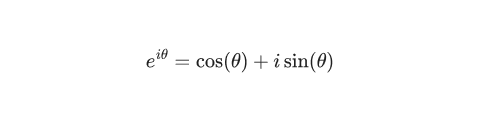 Euler's formula in terms of the angle θ.