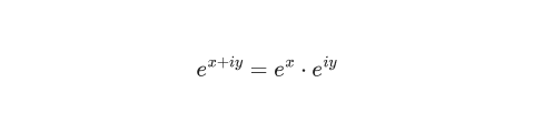 Expand complex exponential with additive property.