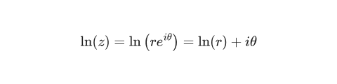 The definition of the complex logarithm polar form.