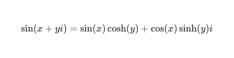 Definition of sine for a complex number.