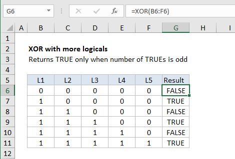 XOR with more than two logicals