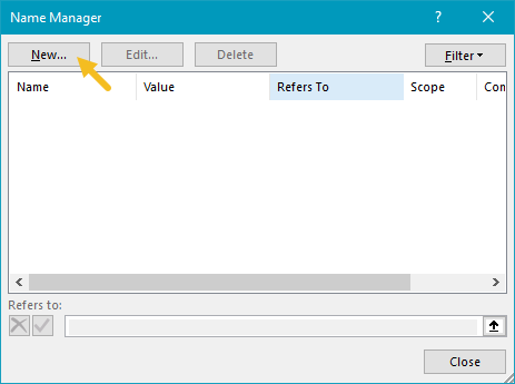 Click New in Name Manager