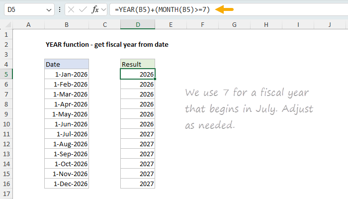 YEAR example - get fiscal year