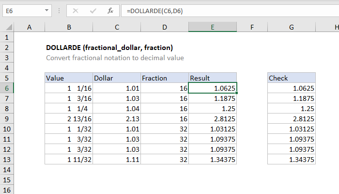 How To Use The Excel Dollarde Function | Exceljet