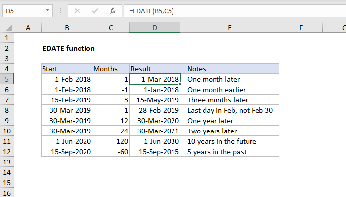 How To Use The Excel Edate Function Exceljet