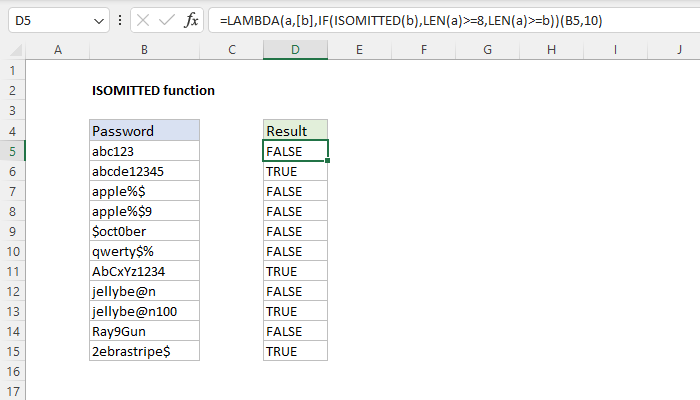 Excel ISOMITTED function