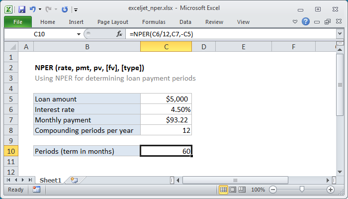 How To Use The Excel Nper Function Exceljet