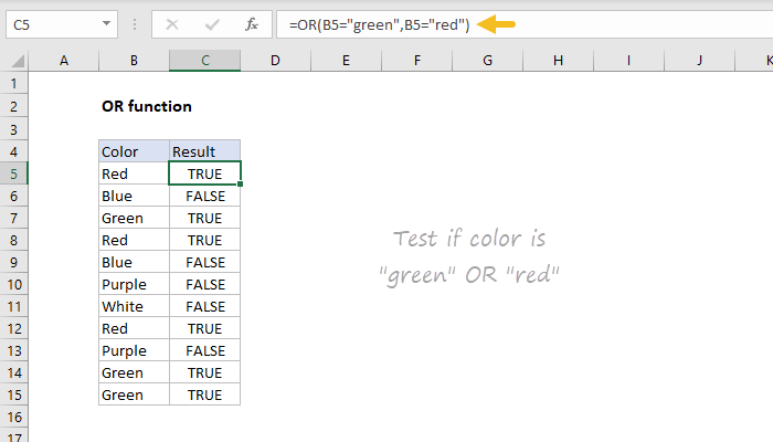 How To Use The Excel Or Function Exceljet