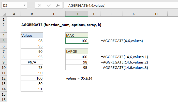 How To Use The Excel Aggregate Function Exceljet