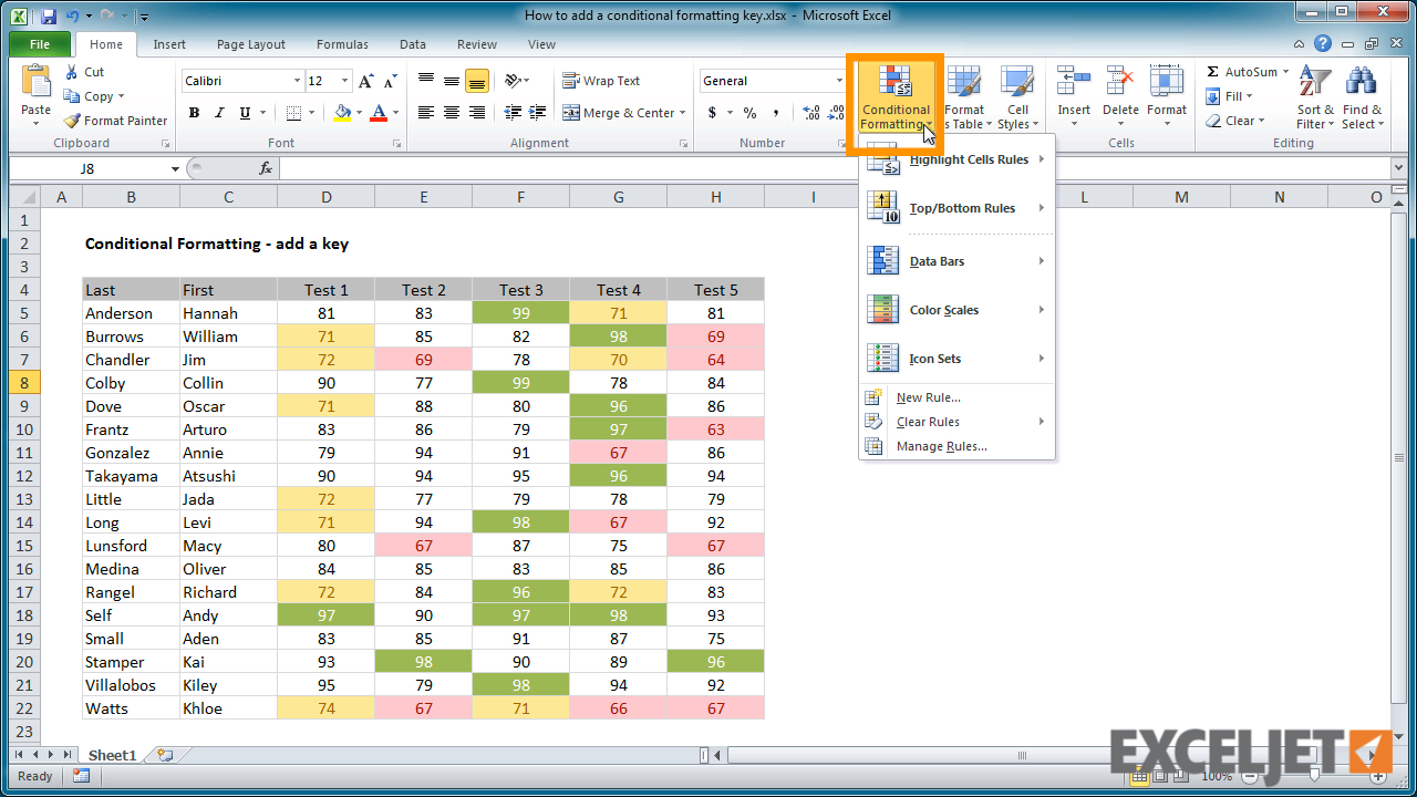 excel tutorial conditional formatting From add formatting to key the How a conditional video: