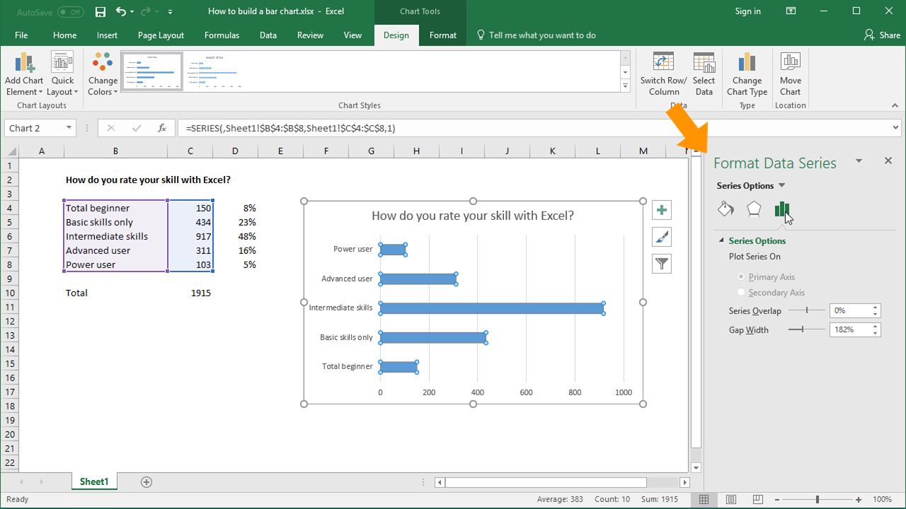 How To Build Bar Chart In Excel
