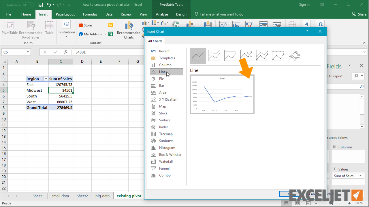 excel a table 2016 create to how pivot create Excel 2016 How pivot chart to a tutorial: