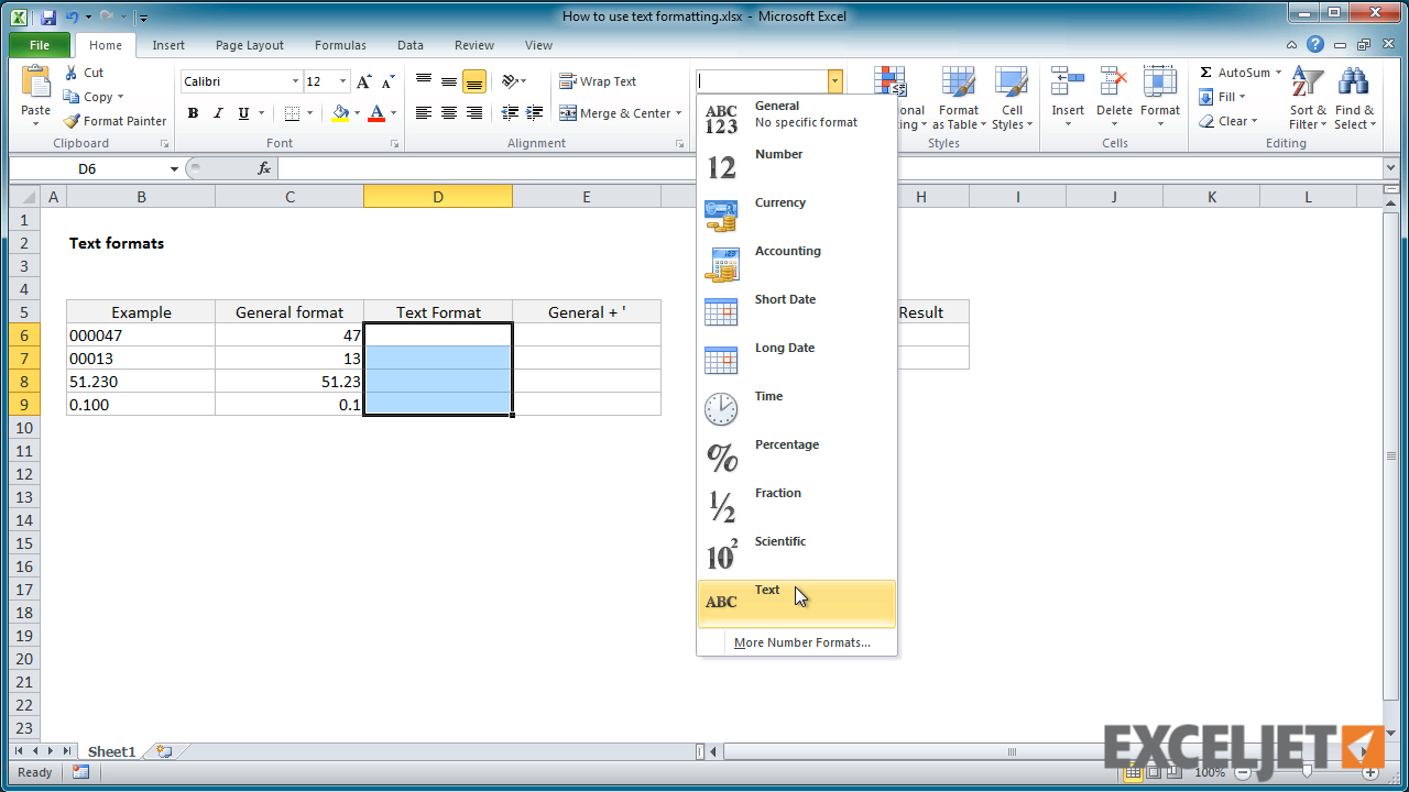 Excel Tutorial How To Use Text Formatting In Excel 9952