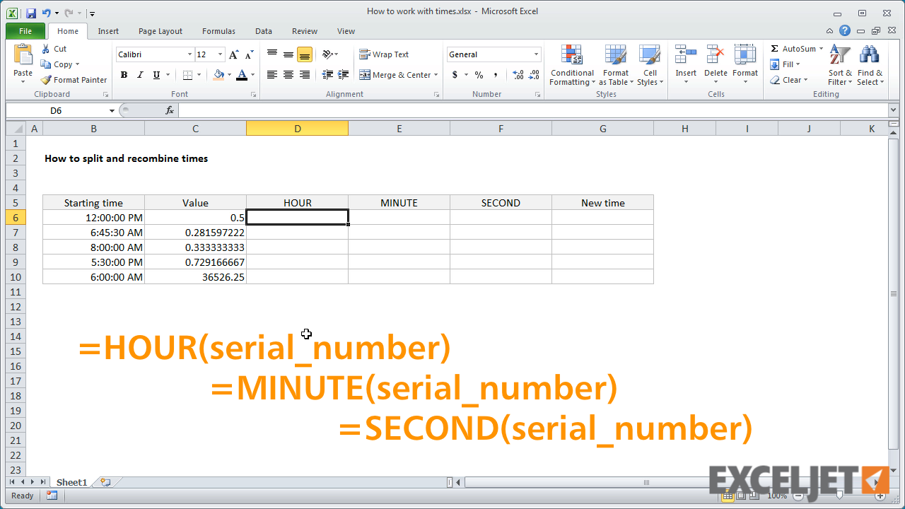 Excel tutorial How to work with times
