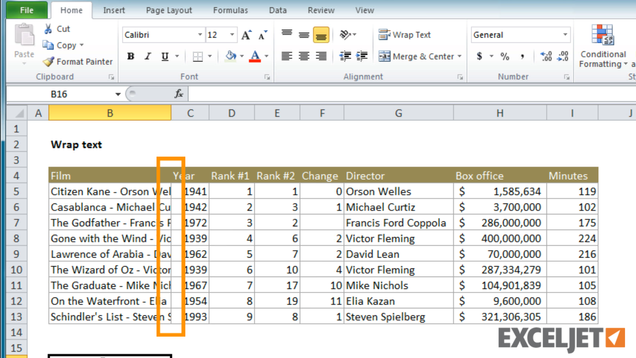 excel resize cell to fit text