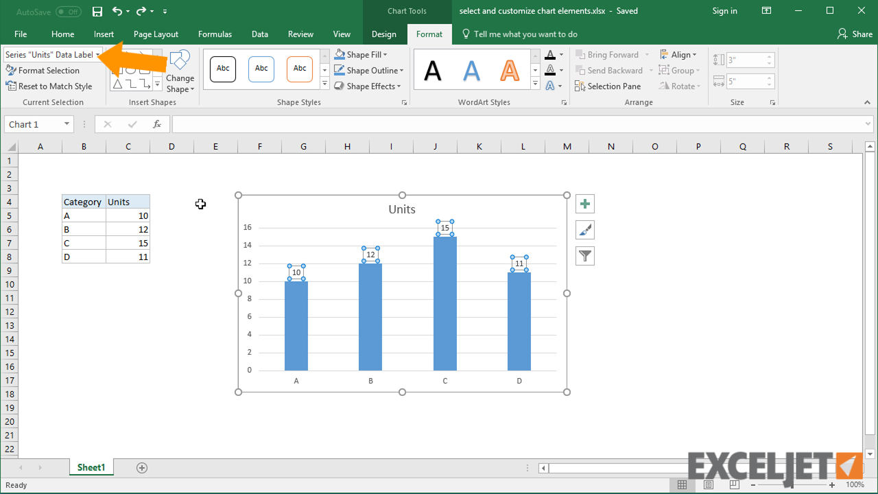 Excel tutorial: Selecting chart elements