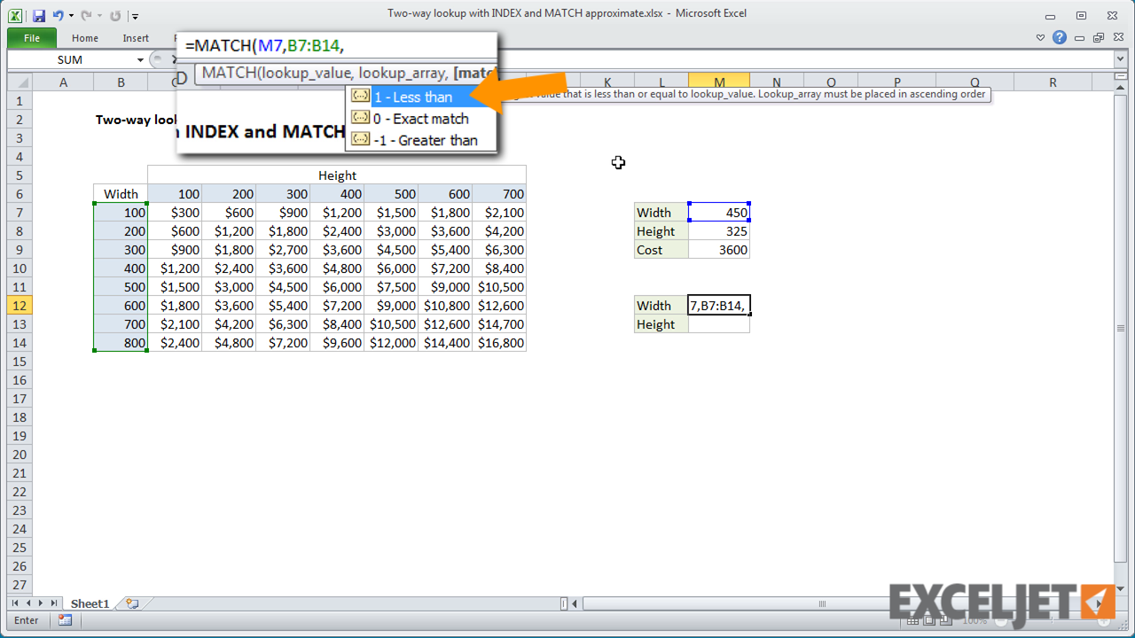 Excel Tutorial Two Way Lookup With Index And Match Approximate 4612