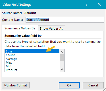 Error value in field