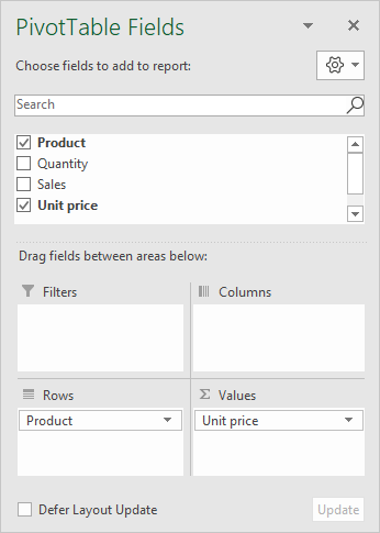 Field list after adding calculated field